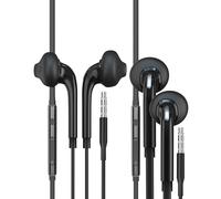 Cuffie in Ear con Microfono (2 Pack) Auricolari con Filo Cuffiette 3,5mm Jack Cavo Headphones Gaming Earbuds Sport Auricolare Musica Compatibile con Samsung PC PS5 Compatibile con Huawei