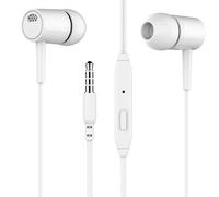 Cuffie in-ear con microfono, jack audio da 3,5 mm, chiamate stereo HiFi nitide, auricolari con cancellazione del rumore, cavo anti-groviglio per
