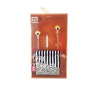 Cuffie In-Ear con Microfono Modello West del marchio VAMVAM, Audio Stereo e Jack da 3,5 mm con Cavo Rinforzato e Decorato con Fili Colorati e Borsa da Trasporto con Design Etnico
