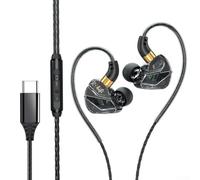 Cuffie In-Ear per usb-c con Microfono per Gaming e Sport, Suono per hifi Bassi Potenti, Cavo Piatto 1.2m Anti-Groviglio, Compatibili per smartphone Type-C(C)