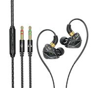 Cuffie in-ear Wired: cuffie stereo isolanti dal rumore con microfono | Cavo senza grovigli, suono basso profondo, comodo nell'orecchio nell'orecchio, cuffie cablate per tablet computa