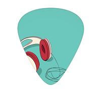 Cuffie Indie Plettri per chitarra Confezione da 12 con scatola sottile, Cuffie rosa freddo per ascoltare musica a tema Grunge, Set regalo di plettri per chitarra speciali per chitarrista, Turchese Rub