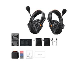 Cuffie Interfoniche Wireless Riduzione del Rumore AI Professionale 2 Pezzi Comunicazione di Squadra per Troupe Cinematografiche Materiale ABS