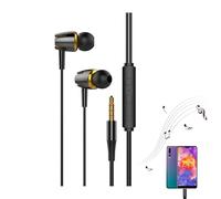 Cuffie intrauricolari cablate - Auricolari audio stereo con morbidi cappucci in silicone Posizionamento sicuro, cavo resistente ai grovigli Design effetto bagliore Supporto universale per spinotto da