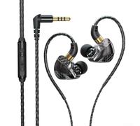 Cuffie intrauricolari cablate con microfono, bassi profondi, suono surround 9D, ergonomiche, per gaming, musica, sport, compatibili con smartphone, computer, nero, argento, blu, 1,2 m (A)