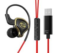 Cuffie Intrauricolari cablate - Cuffie da gioco per computer Interfaccia USB a 7.1 per musica con bassi profondi con microfono, cuffie isolate dal rumore, computer