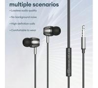 Cuffie intrauricolari cablate Lenovo YF20 con driver dinamico di grandi dimensioni, audio surround, alta qualità audio, bassa latenza, microfono con cancellazione del rumore per l'ascolto di musica qu