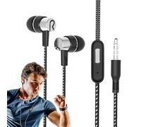 Cuffie intrauricolari da lavoro con microfono, auricolari cablati per la musica | Cuffie intrauricolari portatili con cavo per ciclismo con microfono e suono stereo HiFi