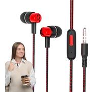 Cuffie intrauricolari da lavoro con microfono, auricolari cablati per la musica | Cuffie intrauricolari portatili con cavo per ciclismo con microfono e suono stereo HiFi