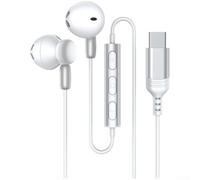 Cuffie intrauricolari di tipo C con driver dinamico da 14,2 mm, suono ad alta fedeltà, per iPhone 15 Plus Pro, magnetiche, resistenti al sudore, colore bianco