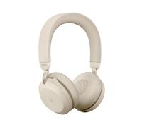 Cuffie Jabra Evolve2 75 wireless Bluetooth con cancellazione rumore, microfono e base beige