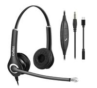 Cuffie jack da 3,5 mm con microfono per cancellazione del rumore, cuffie USB-C con cavo per iPhone Samsung FritzFon C6 PC Computer Chromebook Mac iPad Teams Zoom Ufficio Business Home Office Call