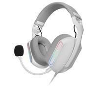 Mars Gaming MH-PRO, Cuffie Gaming ARGB Flow, Audio Surround, Cuscinetti AIR 3D, Microfono, PS4, PS5, XBOX ONE, XBOX SERIES X-S, Switch, Switch 2, Windows, Mac, Smartphone e Tablet, Bianco