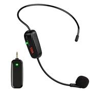 CUFFIE MICROFONO SENZA FILI RICARICABILE UHF WIRELESS AUDIO PROFESSIONALE