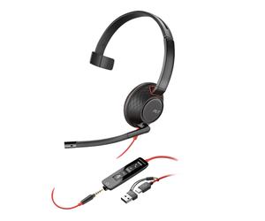 Cuffie Mono Poly Blackwire C5210 USB-C E USB-A OTH Per Computer HP 8X230A6