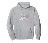 Cuffie On World off Music Lover Felpa con Cappuccio, Unisex per Adulti, Grigio Melange, XXL