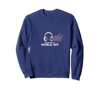 Cuffie On World off Music Lover Felpa, Unisex per Adulti, Navy, XL