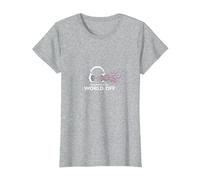 Cuffie On World off Music Lover Maglietta, Donna, Grigio Melange, XS