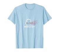 Cuffie On World off Music Lover Maglietta, Uomo, Celeste, 3XL