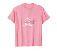 Cuffie On World off Music Lover Maglietta, Uomo, Rosa, XL