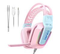 Cuffie ONIKUMA X13 cablate USB e jack 3,5 mm gaming microfono RGB rosa