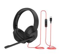 Cuffie over-ear con cavo USB con doppio microfono ENC cancellazione del rumore per squadre One Click Pop Up In Line Control Microfono girevole Immersive Comfort Fit Design Meetings Online Classes