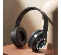 Cuffie over-ear wireless Bluetooth con cancellazione attiva del rumore, illuminazione RGB e supporto per schede cablate/SD per un'esperienza audio coinvolgente