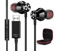 Cuffie PC con Microfoni, Cancellazione Rumore USB Cuffie per Portatile, Cuffie Gaming con Controlli Audio Funzione Silenzioso Headset per Giochi Leggeri per Ufficio Trasmissione Dal Vivo PS4