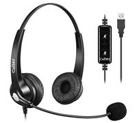Cuffie PC USB con Microfono Cancellazione del Rumore e Controllo del Volume | Cuffie USB Auricolare Stereo per Computer Skype Zoom MS Teams Seminario Web, Business Call Center Ufficio, Ultra Comfort