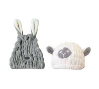 Cuffie Per Asciugare I Capelli Ricamate In 2 Pezzi Con Cartoni Animati, Graziose Cuffie Per Asciugare I Capelli, Cuffie Assorbenti Per Asciugare I Capelli, Cuffie Da Doccia Elastiche