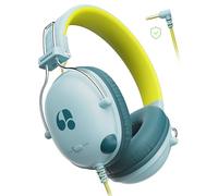 Cuffie per Bambini awatrue, Cuffie per Bambini con Cavo, Limite di Volume 74/85dB, Suono Stereo, Suono HD, Cuffie per Bambini Pieghevoli Over Ear per Scuola/Tablet/PC (Verde Giallo)