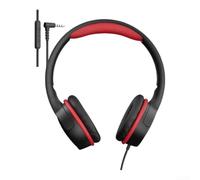 Cuffie per bambini cablate con limitatore di volume da 85 dB per un ascolto sicuro, suono over-ear per scuola, viaggi, tablet, iPad, PC, cavo da 1,2 m, nero rosso (nero rosso)