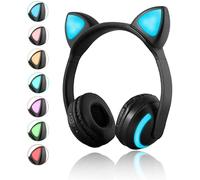 Cuffie per bambini con design a orecchie di gatto, limite di volume sicuro con luce LED per tutte le etÃ , dotate di subwoofer, qualitÃ del suono