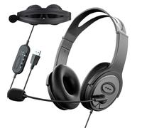 Cuffie per call center con microfono - Cuffie stereo con cancellazione del rumore per ufficio, zoom, skype | Comode cuffie cablate perfette per il lavoro remoto, i podcast e i giochi | Perfette per la