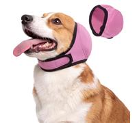 Cuffie per Cani Antirumore, Paraorecchie Cane in Tessuto Elastico, Fascia Calmante per Cani per Ansia, Rumori Forti, Temporali e Toelettatura, Taglia M (Rosa)