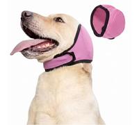 Cuffie per Cani Antirumore, Paraorecchie Cane L per Riduzione Rumore e Ansia, Fascia Protettiva Elastica per Toelettatura, Bagno e Temporali, Rosa