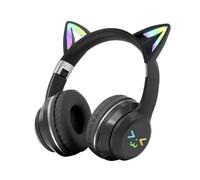 Cuffie per gatti senza fili - Auricolare per pieghevoli, cuffie luminose a LED | Cuffie per orecchie di gatto senza fili di colore, auricolare regolabile con microfono, musica