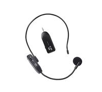 Cuffie per microfono wireless, 2,4 G, senza fili, con portata di 20 m, microfono ricaricabile UHF con indicatore di livello della batteria per amplificatori vocali, fitness, lezioni, guide