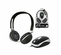 Cuffie per PC con microfono a filo e mouse ottico a filo