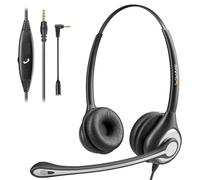 Cuffie per telefono cellulare con microfono con cancellazione del rumore e controlli di chiamata, cuffie per computer da 3,5 mm per iPhone, Samsung, PC, business, Skype, softphone, call center,