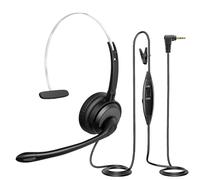 Cuffie per telefono da ufficio da 2,5 mm con microfono a cancellazione del rumore e interruttore muto, cuffie telefoniche per telefoni fissi e call center da ufficio, compatibili con Panasonic, VTech,