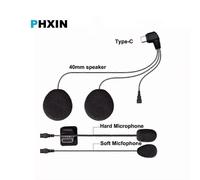 Cuffie PHXIN di tipo C per casco integrale/mezzo casco, cuffie Bluetooth di alta qualità, interfono