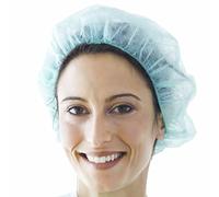 Cuffie Plissè Monouso TNT 100 Pezzi - Cuffia Copri Testa e Capelli per Centri Estetici, Centri Benessere, SPA, Centri Medici, Case di Cura, Ristoranti, Pulizia - Senza Lattice - Traspirante (Blu)