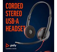 Cuffie Poly Blackwire 3220 con microfono USB Nero