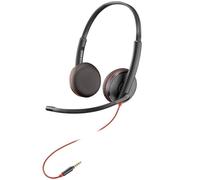 Cuffie Poly Blackwire C3225 con cavo microfono flessibile ufficio call center nero