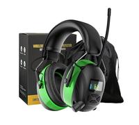 Cuffie radio Bluetooth 6.0 AM/FM, con display digitale, riduzione del rumore 30 SNR, paraorecchie di sicurezza con batteria ricaricabile da 2000 mAh, protezione per le orecchie per falciare il prato