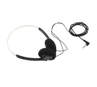 Cuffie Retrò Cablate Portatili con Isolamento del Rumore(Nero) | Voci Nitide, Struttura in PVC e Spugna, per Telefoni e Dispositivi di Riproduzione, Pendolarismo, Viaggio, Lavoro o Studio