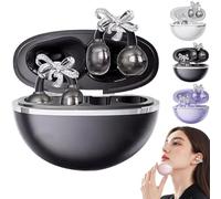 Cuffie senza fili Bluetooth 5.4 a clip, cuffie aperte con strass staccabili, 48 ore di autonomia, auricolari gioielli, comode cuffie Bluetooth per donne, regalo o festa