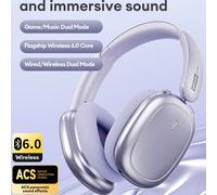 Cuffie senza fili Bluetooth Lenovo LS102 con cancellazione del rumore ENC, Bluetooth 6.0, audio surround, modalità dual, bassa latenza, lunga durata della batteria, padiglioni morbidi e confortevoli, 