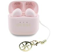 CG MOBILE Guess Charm TWS - Auricolari wireless con effetto lucido e logo classico stampato, colore: Rosa